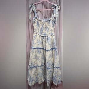 Charming Blue and White women’s maxi  Dress